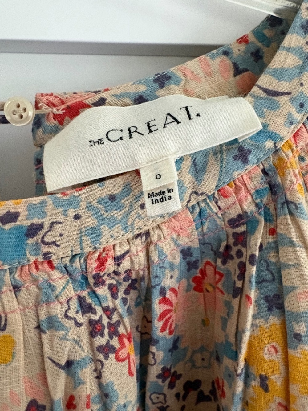 THE GREAT. PATIO FLORAL PRINT TOP; SIZE 0 - Picture 3 of 5